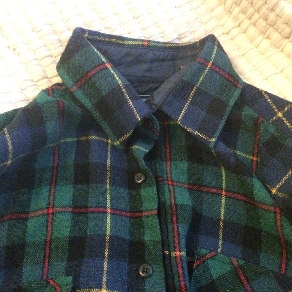 Vintage plaid wool blend shirt (size M)